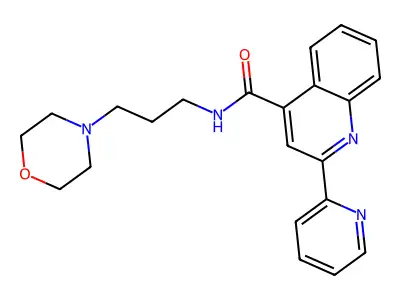 N-(3-morpholin-4-ylpropyl)-2-pyridin-2-ylquinoline-4-carboxamide structure