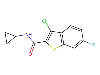 3-chloro-N-cyclopropyl-6-fluoro-1-benzothiophene-2-carboxamide structure