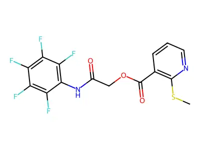 2-Oxo-2-((perfluorophenyl)amino)ethyl 2-(methylthio)nicotinate structure