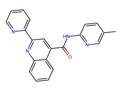 N-(5-methylpyridin-2-yl)-2-(pyridin-2-yl)quinoline-4-carboxamide structure