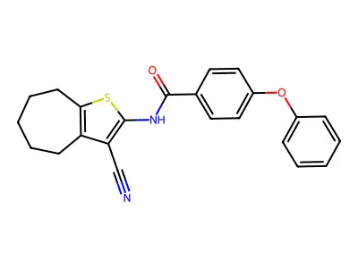 N-(3-cyano-5,6,7,8-tetrahydro-4H-cyclohepta[b]thiophen-2-yl)-4-phenoxybenzamide structure