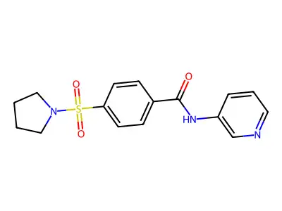 N-pyridin-3-yl-4-pyrrolidin-1-ylsulfonylbenzamide structure