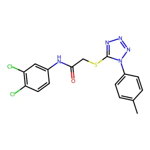 N-(3,4-dichlorophenyl)-2-{[1-(4-methylphenyl)-1H-tetrazol-5-yl]sulfanyl}acetamide structure