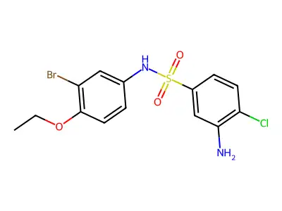 3-amino-N-(3-bromo-4-ethoxyphenyl)-4-chlorobenzene-1-sulfonamide structure