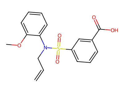 3-[Allyl-(2-methoxy-phenyl)-sulfamoyl]-benzoic acid structure