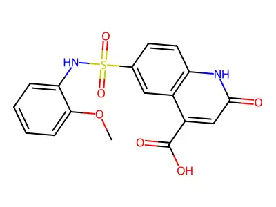 2-Hydroxy-6-[(2-methoxyphenyl)sulfamoyl]quinoline-4-carboxylic acid structure