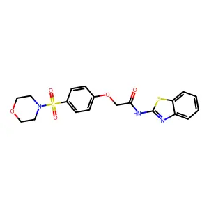 N-(1,3-benzothiazol-2-yl)-2-[4-(morpholine-4-sulfonyl)phenoxy]acetamide structure