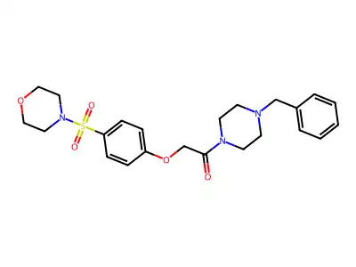 2-[4-(4-Morpholinylsulfonyl)phenoxy]-1-[4-(phenylmethyl)-1-piperazinyl]ethanone structure