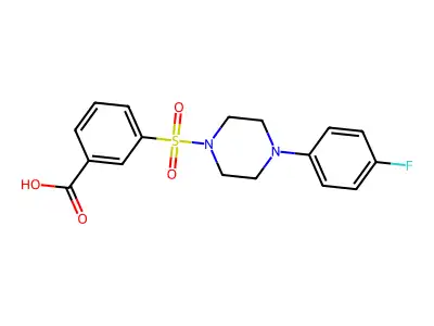 3-[4-(4-Fluoro-phenyl)-piperazine-1-sulfonyl]-benzoic acid structure
