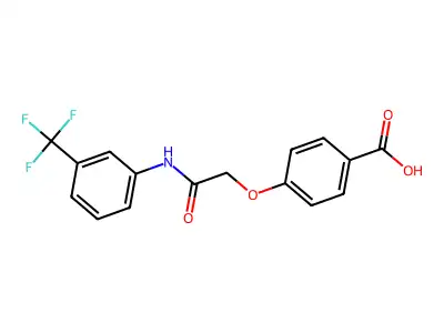 4-({[3-(Trifluoromethyl)phenyl]carbamoyl}methoxy)benzoic acid structure