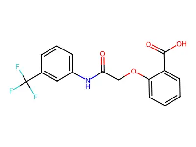 2-({[3-(Trifluoromethyl)phenyl]carbamoyl}methoxy)benzoic acid structure