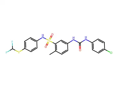 5-[[[(4-Chlorophenyl)amino]carbonyl]amino]-N-[4-[(difluoromethyl)thio]phenyl]-2-methylbenzenesulfonamide structure