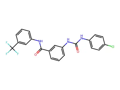 3-[(4-chlorophenyl)carbamoylamino]-N-[3-(trifluoromethyl)phenyl]benzamide structure