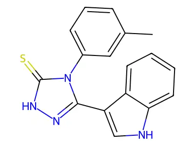 5-(1H-indol-3-yl)-4-(3-methylphenyl)-4H-1,2,4-triazole-3-thiol structure