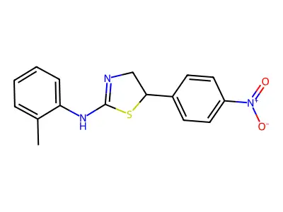 [5-(4-Nitro-phenyl)-4,5-dihydro-thiazol-2-yl]-o-tolyl-amine structure