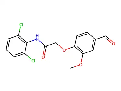 N-(2,6-dichlorophenyl)-2-(4-formyl-2-methoxyphenoxy)acetamide structure