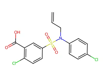 2-Chloro-5-[(4-chlorophenyl)(prop-2-en-1-yl)sulfamoyl]benzoic acid structure