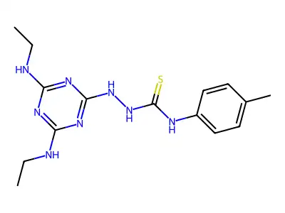 3-{[4,6-Bis(ethylamino)-1,3,5-triazin-2-yl]amino}-1-(4-methylphenyl)thiourea structure