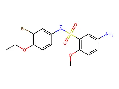 5-amino-N-(3-bromo-4-ethoxyphenyl)-2-methoxybenzene-1-sulfonamide structure