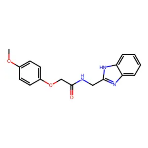 N-(1H-benzimidazol-2-ylmethyl)-2-(4-methoxyphenoxy)acetamide structure