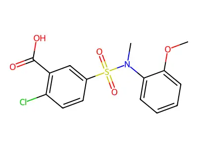2-Chloro-5-[(2-methoxyphenyl)(methyl)sulfamoyl]benzoic acid structure