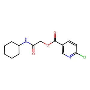 (N-cyclohexylcarbamoyl)methyl 6-chloropyridine-3-carboxylate structure