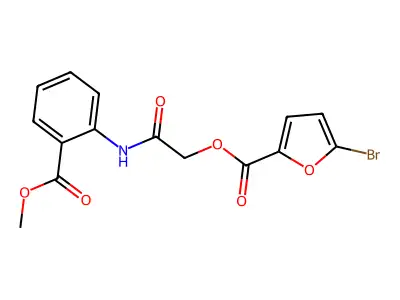 {[2-(Methoxycarbonyl)phenyl]carbamoyl}methyl 5-bromofuran-2-carboxylate structure