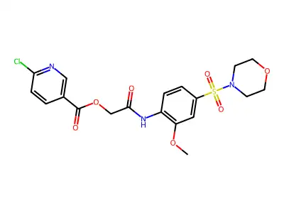 [2-(2-methoxy-4-morpholin-4-ylsulfonylanilino)-2-oxoethyl] 6-chloropyridine-3-carboxylate structure