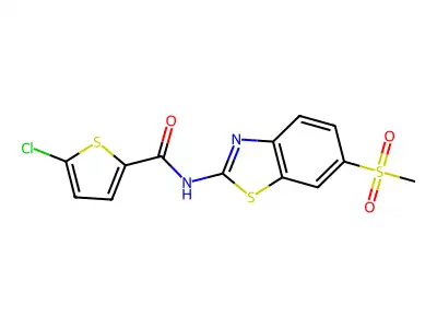 5-chloro-N-(6-(methylsulfonyl)benzo[d]thiazol-2-yl)thiophene-2-carboxamide structure