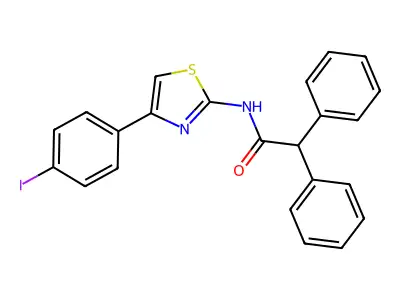 N-[4-(4-iodophenyl)-1,3-thiazol-2-yl]-2,2-diphenylacetamide structure