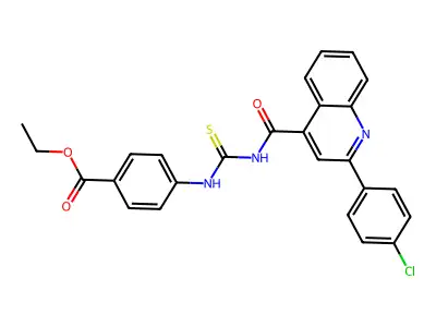 Ethyl 4-[[2-(4-chlorophenyl)quinoline-4-carbonyl]carbamothioylamino]benzoate structure