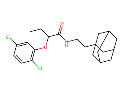N-[2-(1-adamantyl)ethyl]-2-(2,5-dichlorophenoxy)butanamide structure