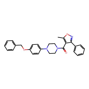(5-methyl-3-phenyl-1,2-oxazol-4-yl)-[4-(4-phenylmethoxyphenyl)piperazin-1-yl]methanone structure