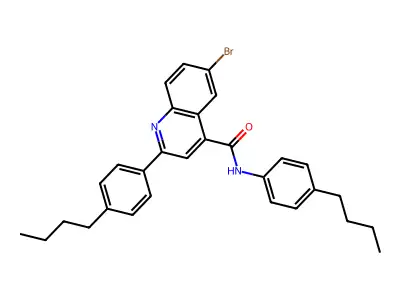 6-bromo-N,2-bis(4-butylphenyl)quinoline-4-carboxamide structure