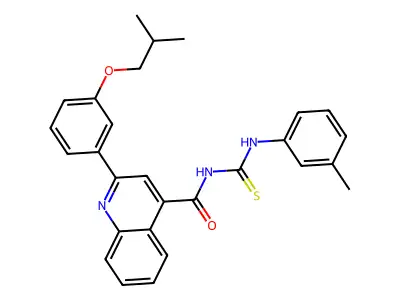 N-[(3-methylphenyl)carbamothioyl]-2-[3-(2-methylpropoxy)phenyl]quinoline-4-carboxamide structure