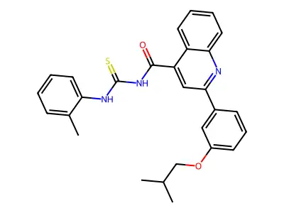 N-[(2-methylphenyl)carbamothioyl]-2-[3-(2-methylpropoxy)phenyl]quinoline-4-carboxamide structure