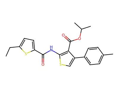 isopropyl 2-{[(5-ethyl-2-thienyl)carbonyl]amino}-4-(4-methylphenyl)-3-thiophenecarboxylate structure