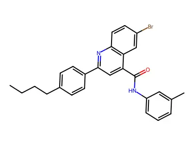 6-bromo-2-(4-butylphenyl)-N-(3-methylphenyl)quinoline-4-carboxamide structure