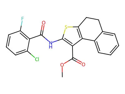 METHYL 2-(2-CHLORO-6-FLUOROBENZAMIDO)-4H,5H-NAPHTHO[2,1-B]THIOPHENE-1-CARBOXYLATE structure