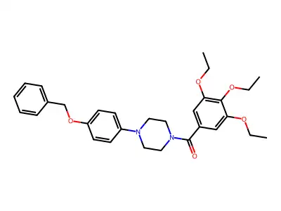 [4-(4-Phenylmethoxyphenyl)piperazin-1-yl]-(3,4,5-triethoxyphenyl)methanone structure