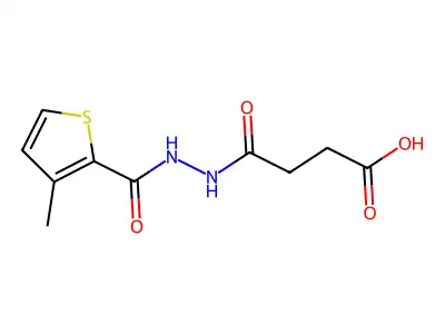 3-{N-[(3-methyl-2-thienyl)carbonylamino]carbamoyl}propanoic acid structure