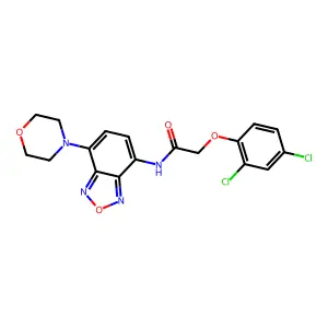 2-(2,4-dichlorophenoxy)-N-(4-morpholin-4-yl-2,1,3-benzoxadiazol-7-yl)acetamide structure