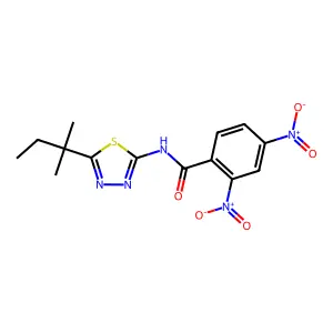 N-[5-(2-methylbutan-2-yl)-1,3,4-thiadiazol-2-yl]-2,4-dinitrobenzamide structure