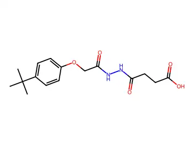 3-(N-{2-[4-(tert-butyl)phenoxy]acetylamino}carbamoyl)propanoic acid structure