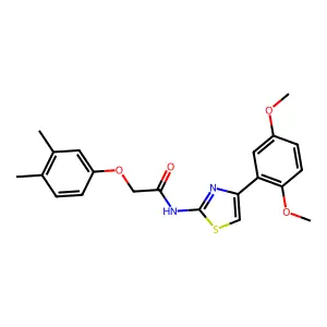 N-[4-(2,5-dimethoxyphenyl)-1,3-thiazol-2-yl]-2-(3,4-dimethylphenoxy)acetamide structure