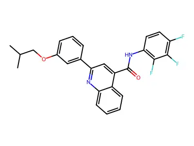 2-[3-(2-methylpropoxy)phenyl]-N-(2,3,4-trifluorophenyl)quinoline-4-carboxamide structure