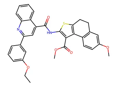 methyl 2-({[2-(3-ethoxyphenyl)-4-quinolinyl]carbonyl}amino)-7-methoxy-4,5-dihydronaphtho[2,1-b]thiophene-1-carboxylate structure