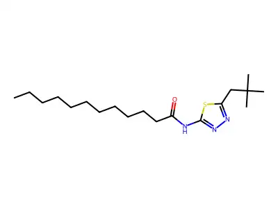 N-[5-(2,2-dimethylpropyl)-1,3,4-thiadiazol-2-yl]dodecanamide structure