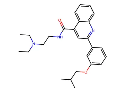 N-[2-(diethylamino)ethyl]-2-[3-(2-methylpropoxy)phenyl]quinoline-4-carboxamide structure