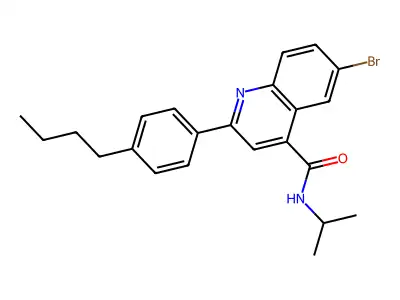 6-bromo-2-(4-butylphenyl)-N-propan-2-ylquinoline-4-carboxamide structure